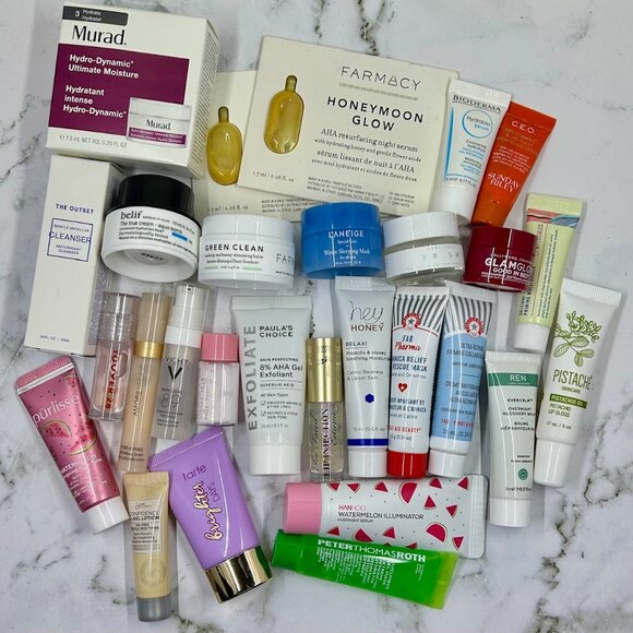 Huge Collection of Skincare and Lip Trials and SamplesHigh End and Drugstore
